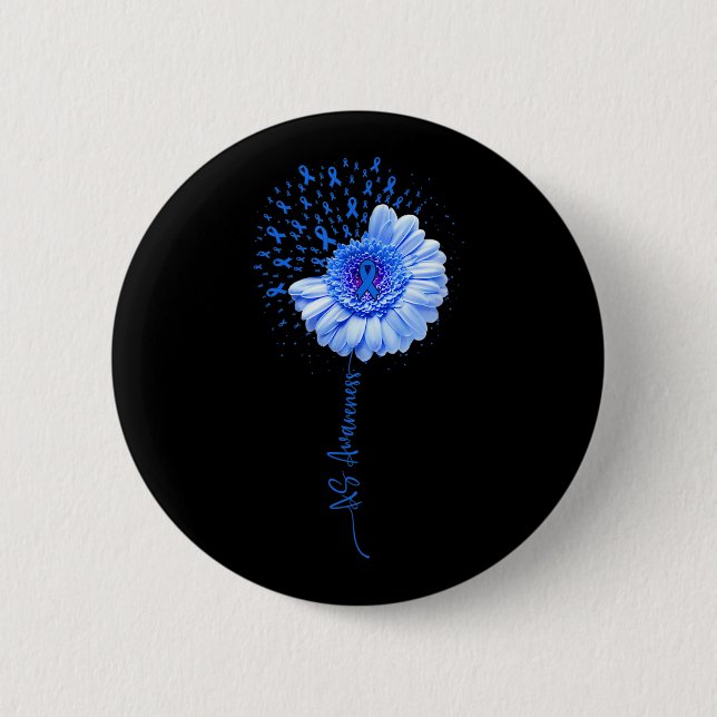 Ankylosing Spondylitis Awareness Flower Survivor F Button (Front)