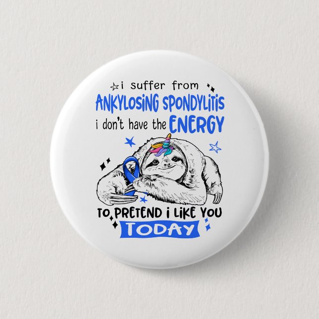 Ankylosing Spondylitis Awareness Month Ribbon Gift Button (Front)