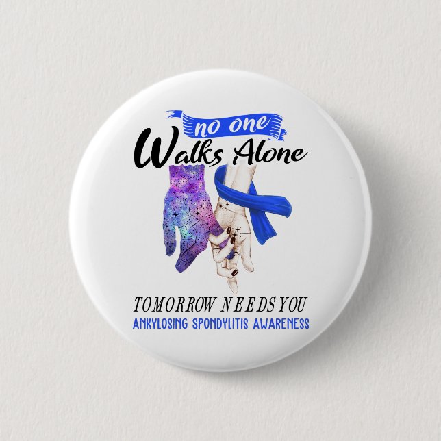 Ankylosing Spondylitis Awareness Ribbon Support Button (Front)