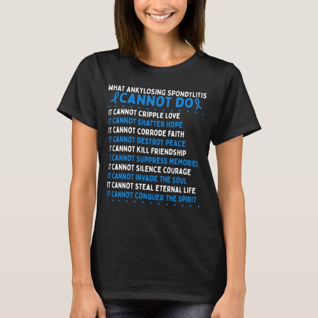 Ankylosing Spondylitis Awareness Warrior Ribbon T-Shirt (Front)