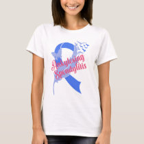 Ankylosing Spondylitis Ribbon Blue Butterflies  T-Shirt