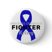 Ankylosing Spondylitis Ribbon White Button