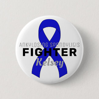 Ankylosing Spondylitis Ribbon White Button
