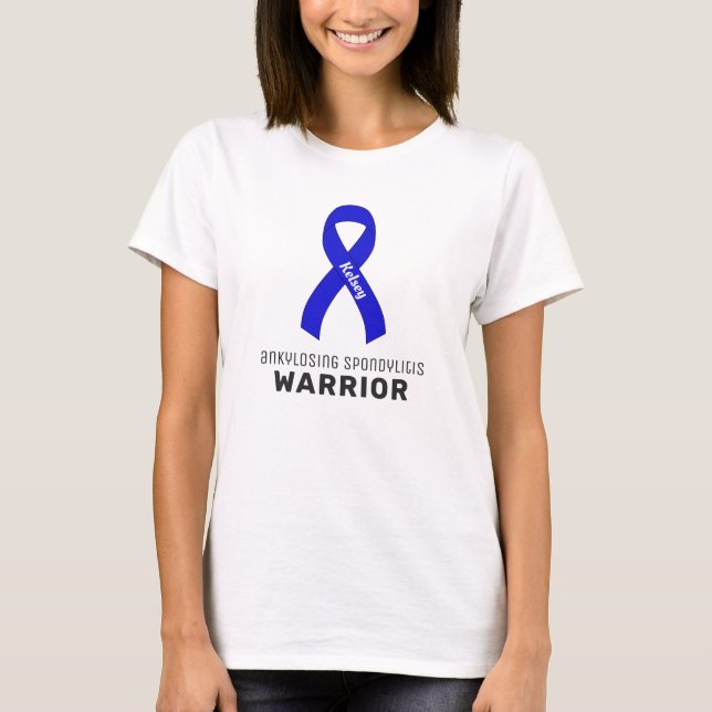 Ankylosing Spondylitis Ribbon White T-Shirt (Front)