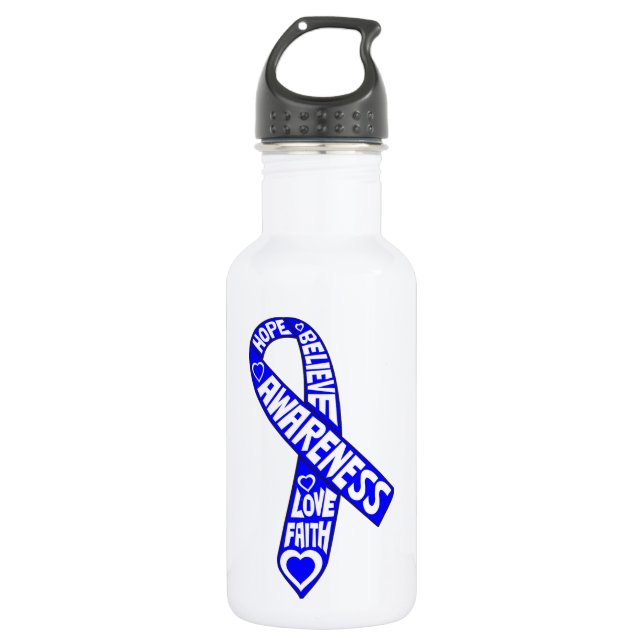 Ankylosing Spondylitis Slogans Ribbon Water Bottle (Front)