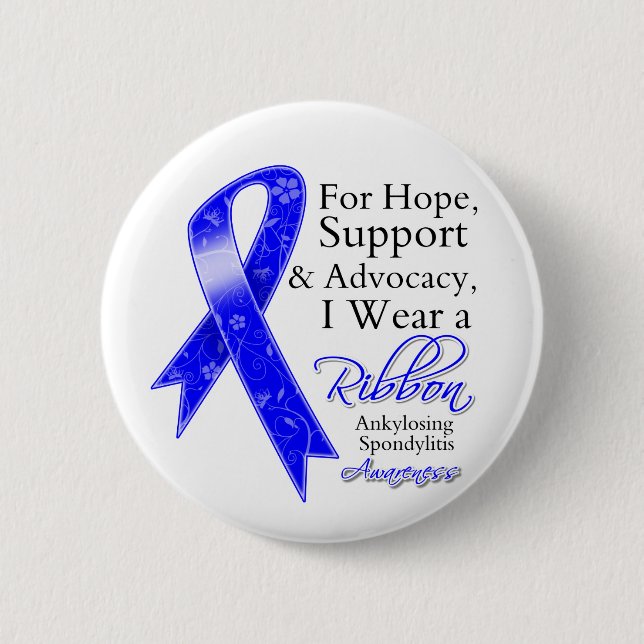 Ankylosing Spondylitis Support Hope Pinback Button (Front)