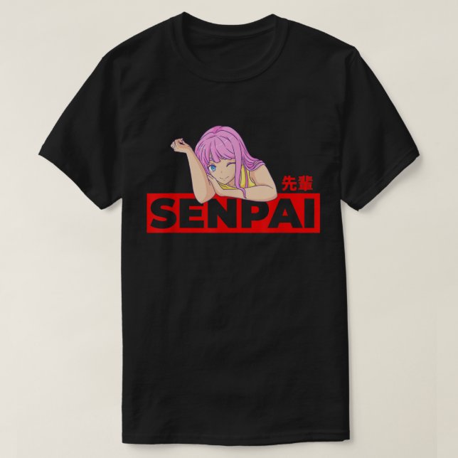 Anmie Aesthetic Senpai Waifu T-Shirt (Design Front)
