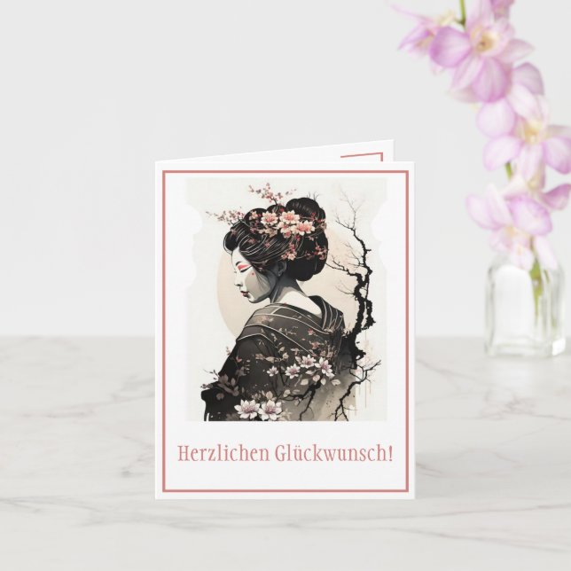 Anmutige japanische Geisha -  Card (Orchid)