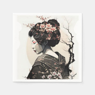 Anmutige japanische Geisha - Napkins