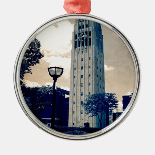 Ann Arbor Clock Tower Metal Ornament