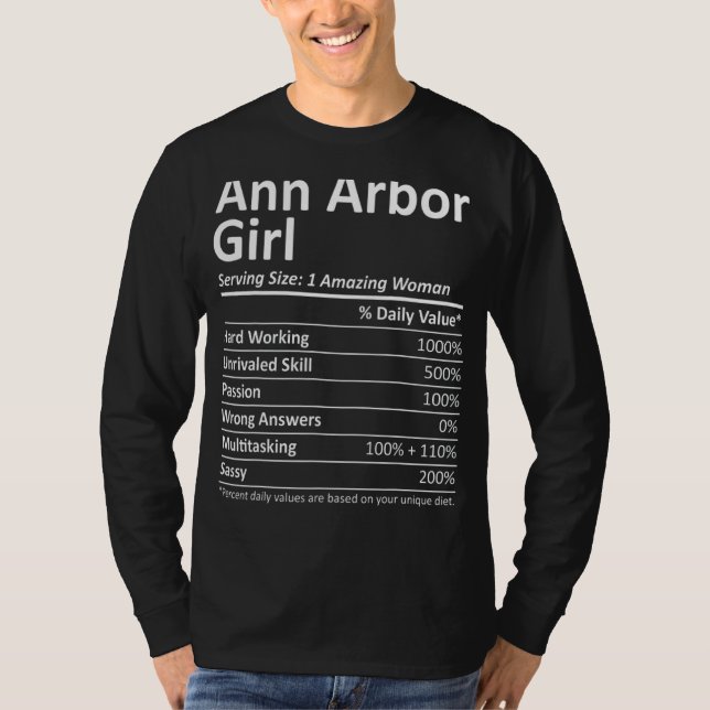 Ann Arbor Girl Mi Michigan  City Home Roots Usa T-Shirt (Front)