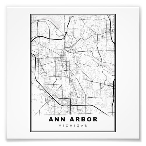 Ann Arbor Map Photo Print