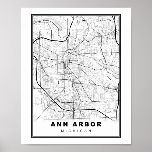 Ann Arbor Map Poster