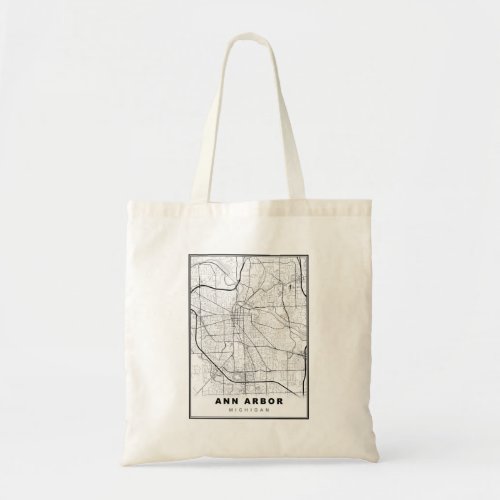 Ann Arbor Map Tote Bag