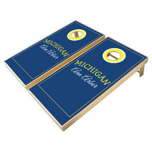 Ann Arbor Michigan Blue and Maize Cornhole Set