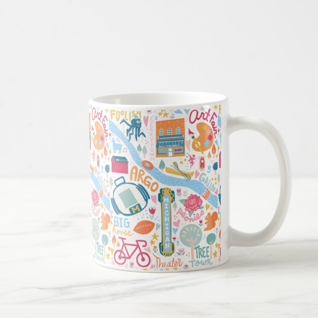 Ann Arbor Michigan Favorite Things Coffee Mug (Right)