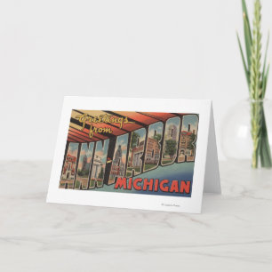 Ann Arbor, Michigan - Large Letter Scenes Card