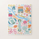 Ann Arbor Michigan Map Favorite Things Puzzle<br><div class="desc">A fun hand illustrated design featuring prominent places and events in Ann Arbor Michigan. Perfect for college students,  townies and transplants!</div>