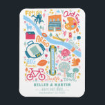 Ann Arbor Michigan Save The Date Magnet<br><div class="desc">A cute hand illustrated design featuring prominent places and events in Ann Arbor Michigan. Perfect for couples who met in or are being married in Ann Arbor.</div>