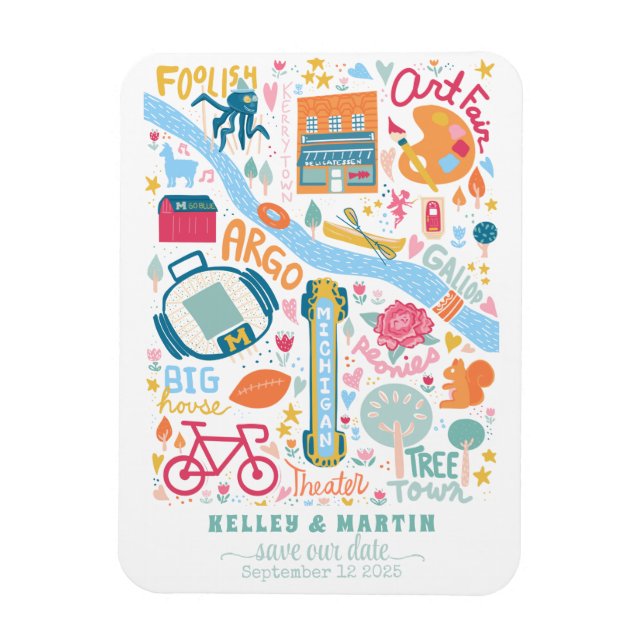 Ann Arbor Michigan Save The Date Magnet (Vertical)