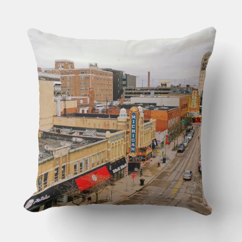 Ann Arbor Michigan Throw Pillow