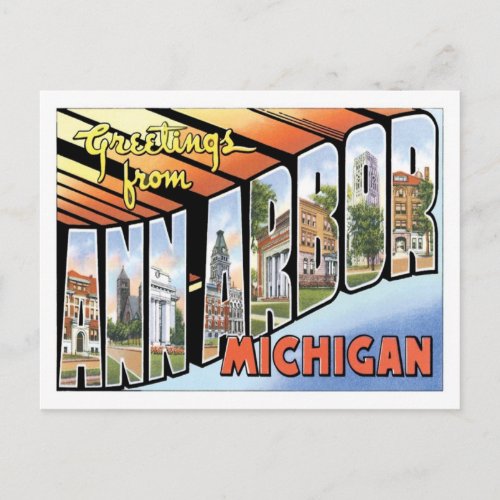 Ann Arbor Michigan Travel America US City Postcard