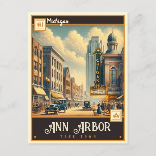 Ann Arbor Michigan  Vintage Postcard
