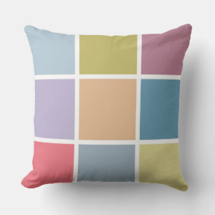 Ann Arbor Pastel Chalk Squares Throw Pillow