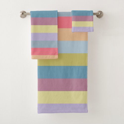 Ann Arbor Pastel Chalk Stripes Bath Towel Set
