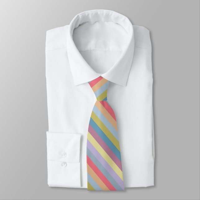 Ann Arbor Pastel Chalk Stripes Neck Tie (Tied)
