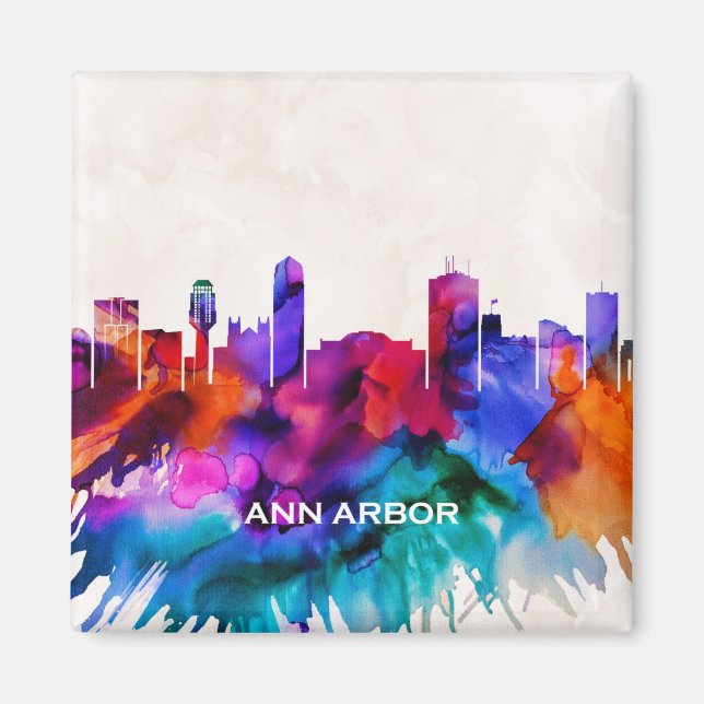 Ann Arbor Skyline Magnet (Front)