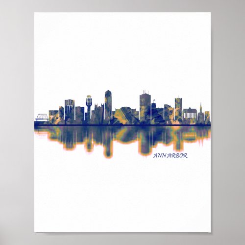 Ann Arbor Skyline Poster