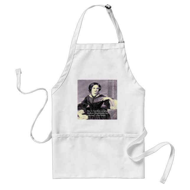 Ann Bronte "Rose Thorn" Wisdom Quote Gifts & Cards Adult Apron (Front)