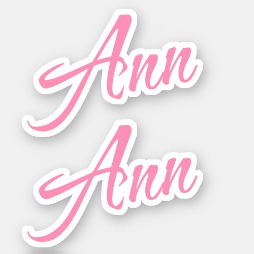 Ann Decorative Name in Pink x2 Sticker