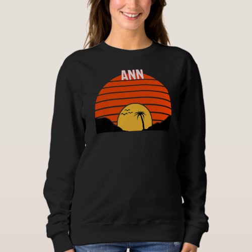 Ann Palm Tree Sunset Retro Vintage Sand Dunes Prem Sweatshirt