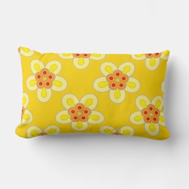 Ann Tuck - Yellow Geometric Flower Pillow (Front)