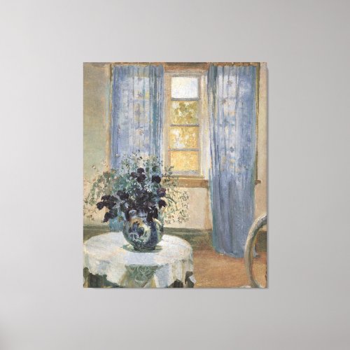 Anna Anchers Blue Clematis in the Artists Studio Canvas Print