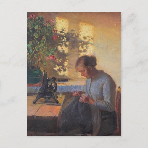 Anna Anchers Sewing Fishermans Wife Postcard
