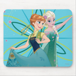 Anna and Elsa Celebrate Sisterhood Mouse Pad