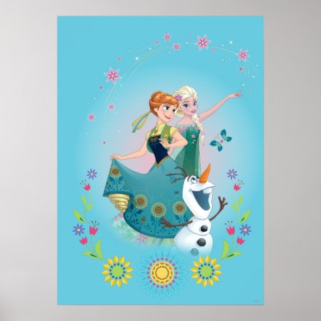 Anna And Elsa | Celebrate Sisterhood Poster
