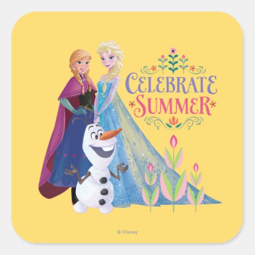 Anna and Elsa | Celebrate Summer Square Sticker