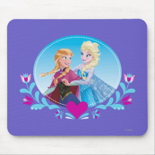 Anna and Elsa Embracing Mouse Pad