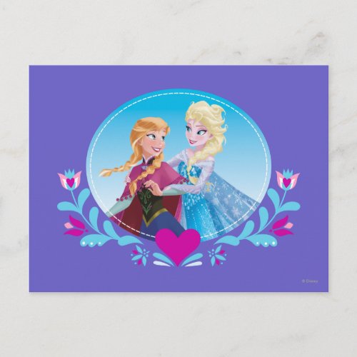 Anna and Elsa  Embracing Postcard