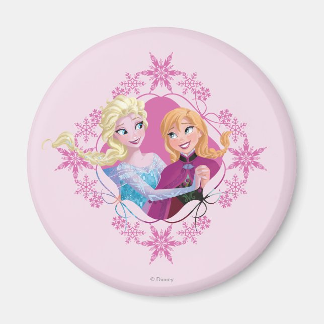 Anna and Elsa | Family Forever Magnet (Front)