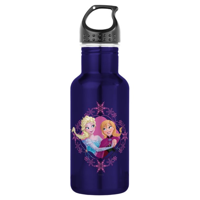 Anna and Elsa | Family Forever Stainless Steel Water Bottle (Front)