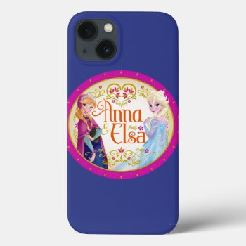 Anna And Elsa | Floral Frame Iphone 13 Case by frozen at Zazzle