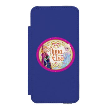 Anna And Elsa | Floral Frame Wallet Case For Iphone Se/5/5s by frozen at Zazzle