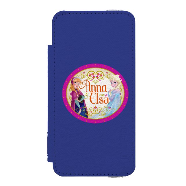Anna and Elsa | Floral Frame Incipio iPhone Wallet Case (Folio Front)