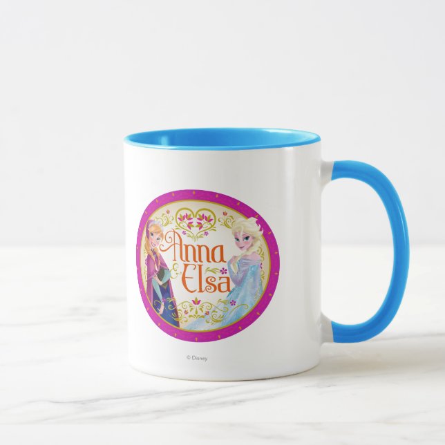 Anna and Elsa | Floral Frame Mug (Right)