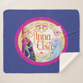 Anna and Elsa | Floral Frame Sherpa Blanket